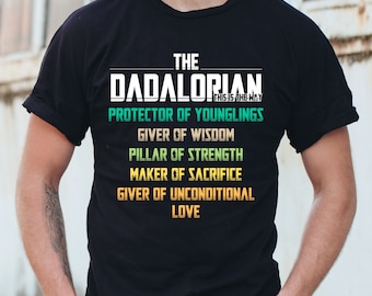 Dadalorian-t-shirt, fars dag-present, Mandalorian-fantröja, bästa pappa-t-shirt, födelsedagströja för pappa, pappajulklapp