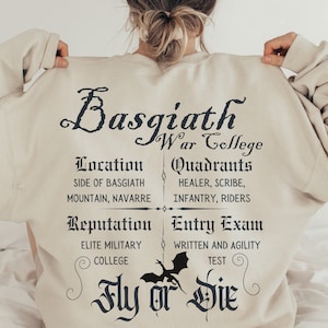 Basgiath War College Double Sided Sweatshirt, Fourth Wing Sweather