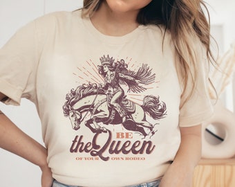 Rodeo Queen Shirt, Country Mom Shirt, Rodeo Birthday Shirt, Motivational Shirt for Women, Gift for Horse Rider, Retro Rodeo Shirt