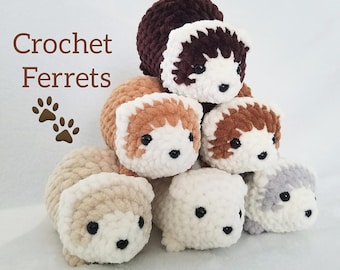Amigurumi Ferret Crochet Plushie - Handmade Stuffed Animal *MADE TO ORDER*
