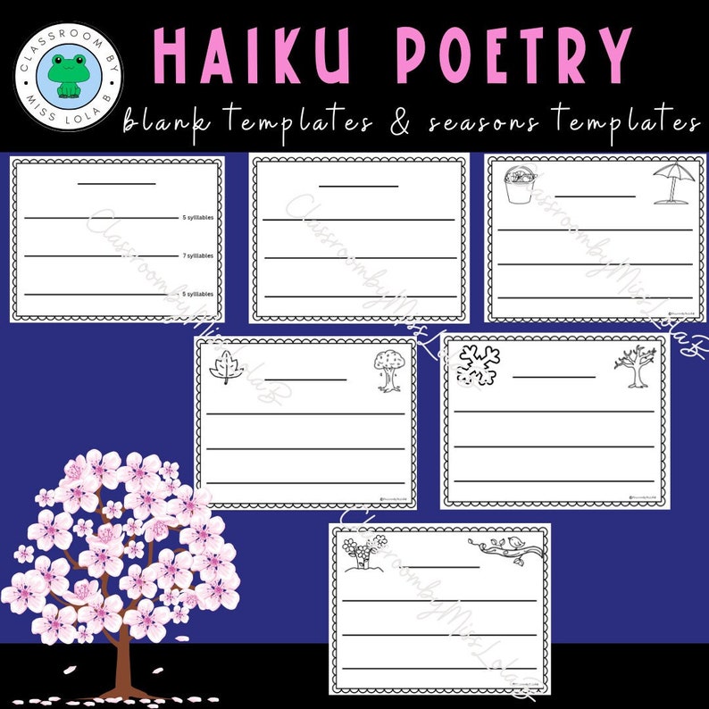 Haiku Poetry - 12 Templates - Etsy