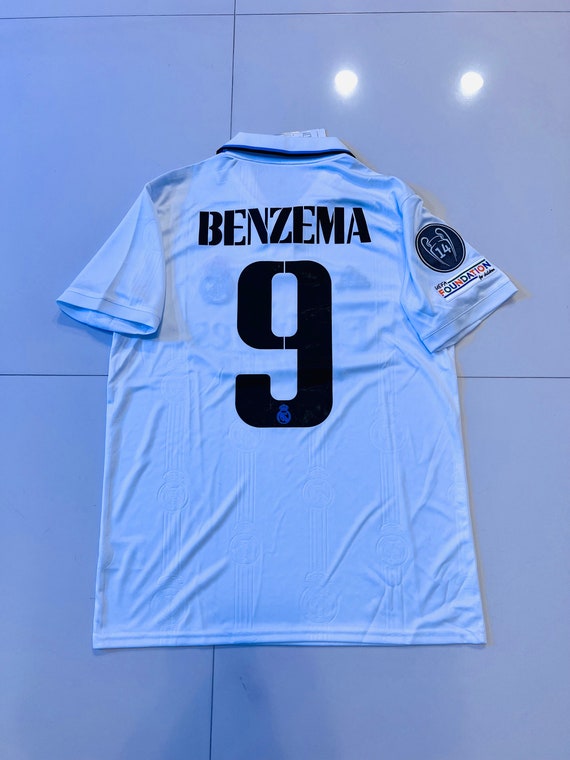 Maillot Real Madrid Benzema 9 – Taille L, Occasion Bon État, Adidas