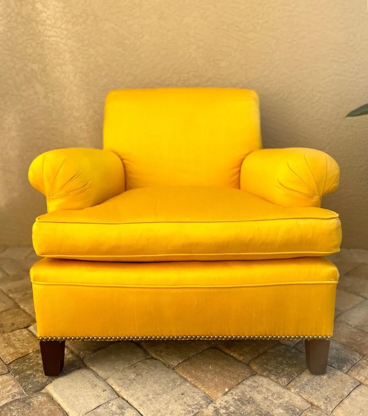 Ralph Lauren Marigold Yellow Arm Chair With Matching Ottoman - Etsy