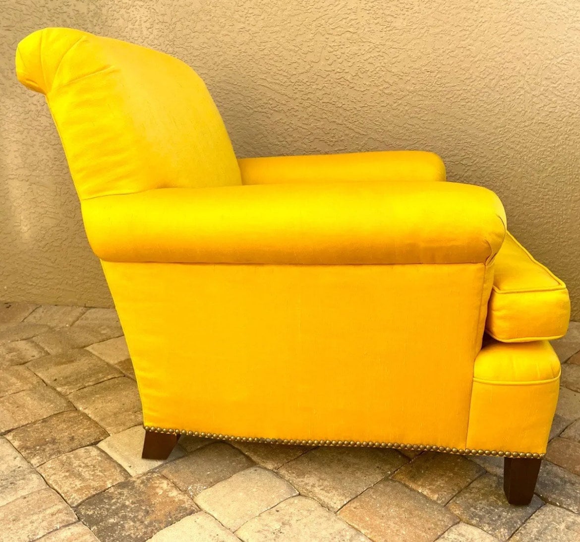 Ralph Lauren Marigold Yellow Arm Chair With Matching Ottoman - Etsy