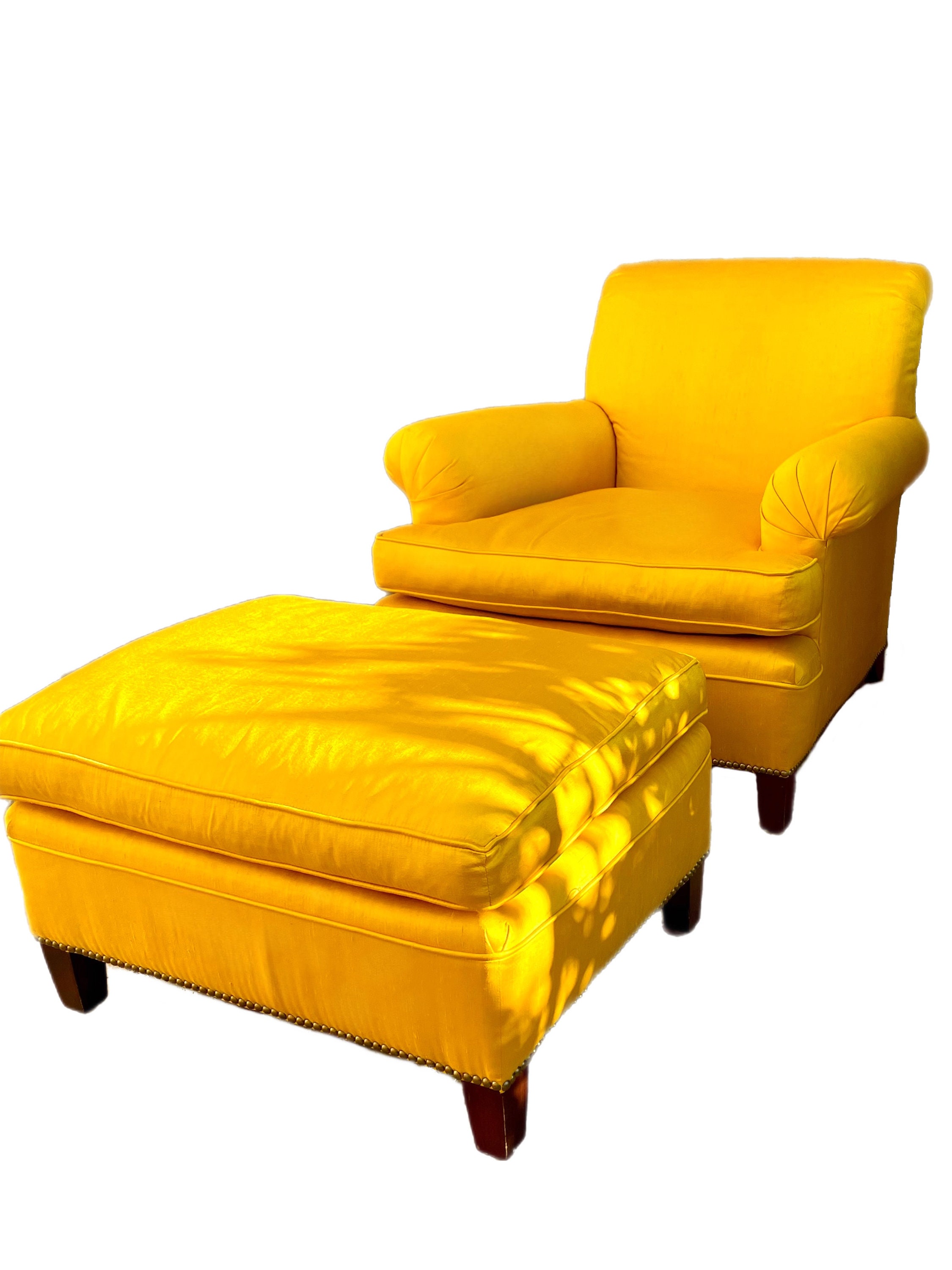 Ralph Lauren Marigold Yellow Arm Chair With Matching Ottoman Etsy UK