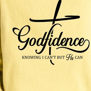 Godfidence Unisex Lightweight Crewneck Sweatshirt, Inspirational Sweatshirt, Faith Sweatshirt, Religious Apparel, Christian Gift, Cozy