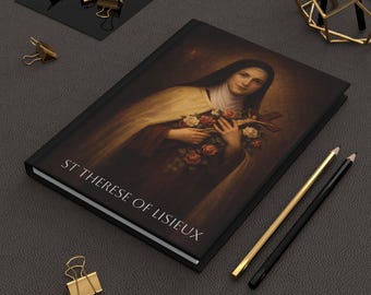 Diario di preghiera cattolico con copertina rigida di Santa Teresa di Lisieux / Piccola Bambina dei Fiori di Gesù