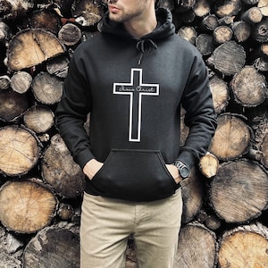 Jesus Christ Christian Hoodie, Jesus on Cross Hoodie, Christ Hoodie, Easter Hoodie, Religious Hoodie Unisex Heavy Blend Hooded Sweatshirt