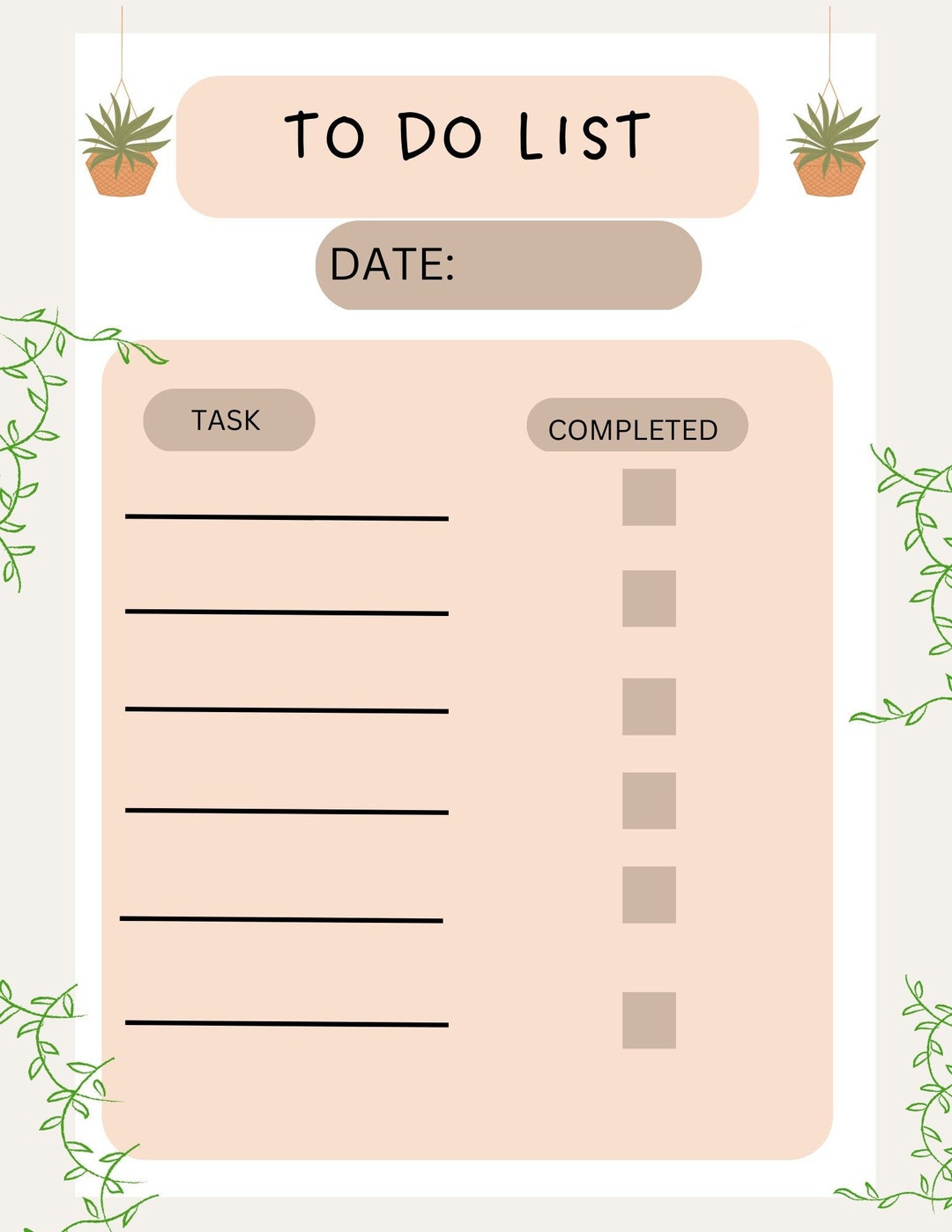 Printable Daily to Do List, Download Instantly, Minimal Daily to Do List, Printable Easy to Use