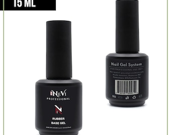 Clear Builder Rubber Base Gel: NEVI USA 15ml - Quick Extension, Strengthener Nail Gel for Long-Lasting, Base Coat Soak Off UV Polish