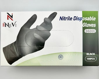 NeVi USA Premium Black Nitrile Disposable Gloves, 4 Mil, Box of 10pack 1000pcs