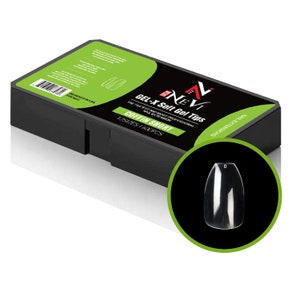 Nail Gel-X Natural Coffin Short Tips Set - NeVi USA Premium Quality, 600 Tips in 10 Sizes - Complete DIY Nail Extension Kit