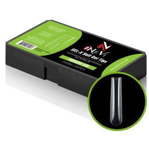 Nail Gel-X Natural Square XXL Tips Set - NeVi USA Premium Quality, 240 Tips in 10 Sizes - Complete DIY Nail Extension Kit