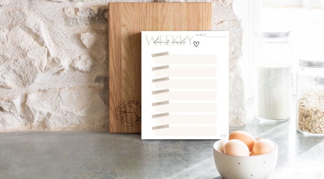 Printable Weekly Meal Planner: Digital Download - Etsy