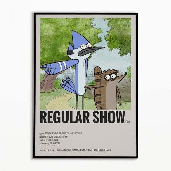 Regular Show Poster| Regular Show Tv Series Poster| Minimalist Poster| High Quality| Wall Art| Flexible Sizes(12x18 20x30 24x36)