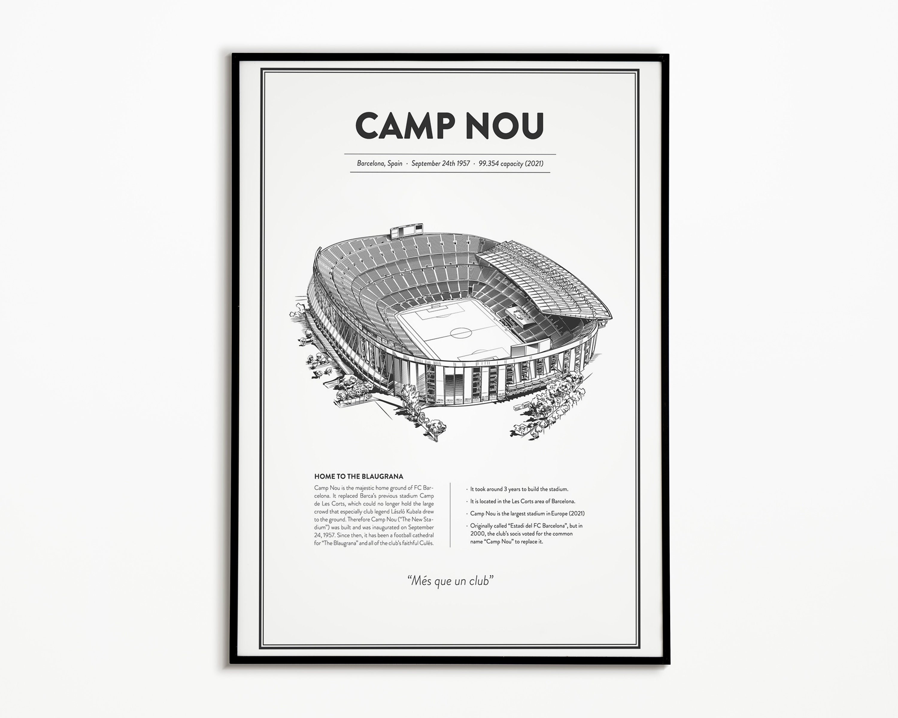 Camp Nou Poster Barcelona Stadium Poster Barcelona Nou Camp Poster Camp