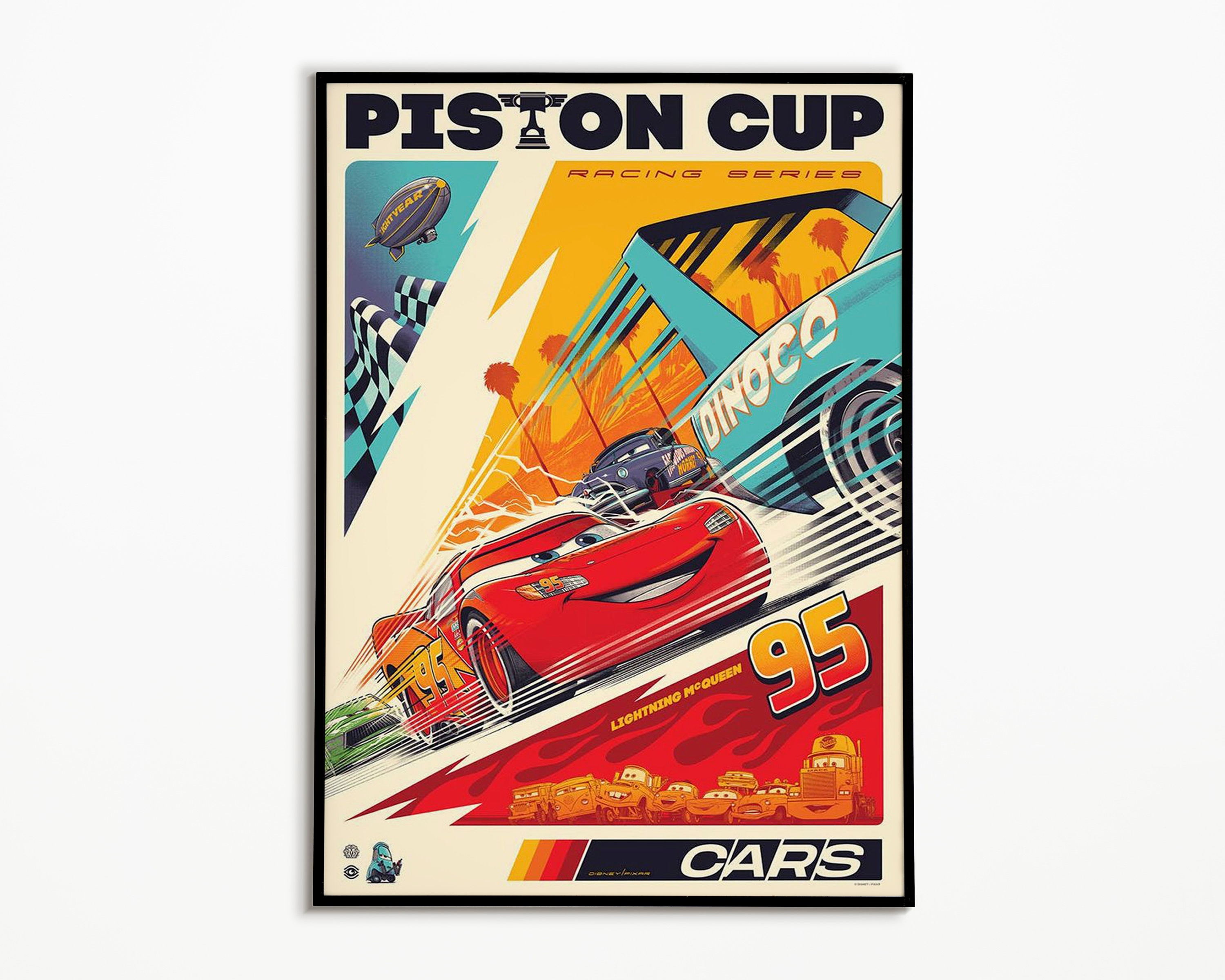 Cars Poster Lightning Mcqueen Poster Vintage Movie Cars Poster