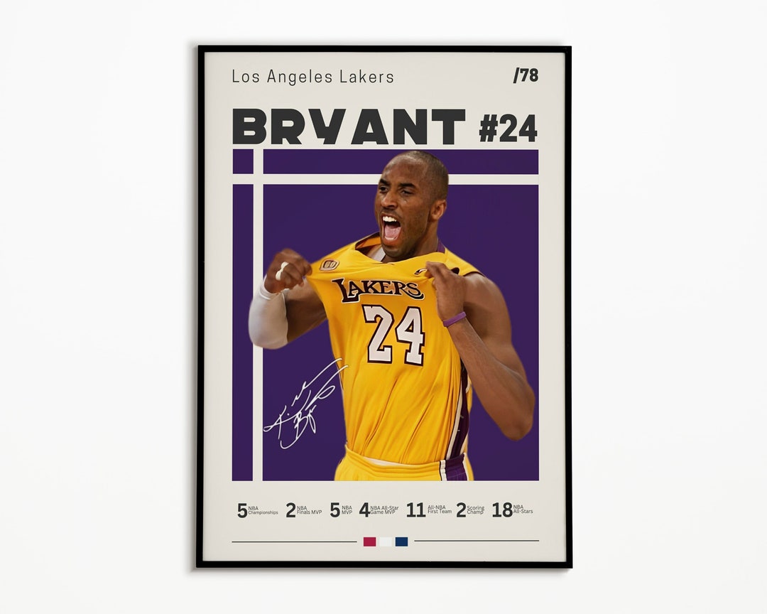 Kobe Bryant Poster Black Mamba Los Angeles Lakers Poster Basketball NBA