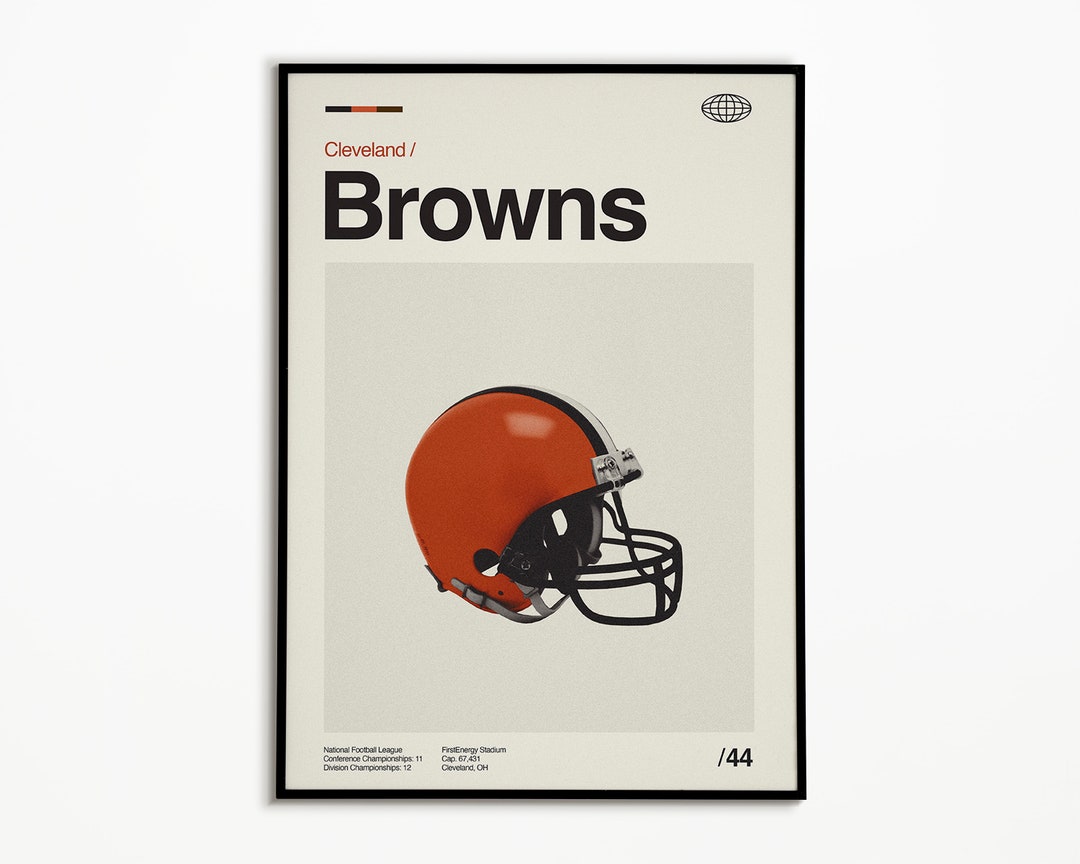 Cleveland Browns Poster NFL Poster Wall Decor Minimalist Etsy
