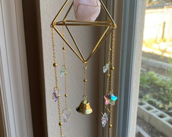 Sun Catcher, Point Crystal Suncatcher, Crystal Rainbow Maker, Gemstone Suncatcher,Garden Hanging, Wind Chime,Home Decor, Boho Decor , Gift
