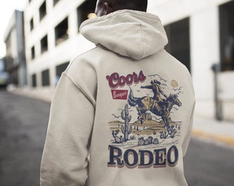 Coors Rodeo 90er Jahre Cowboy-Sweatshirt, Vintage 2000er Jahre Grafik Western Hoodie, Retro Coors T-Shirt, Rodeo Übergröße Erwachsene Unisex Shirt, Wilder Westen Geschenk