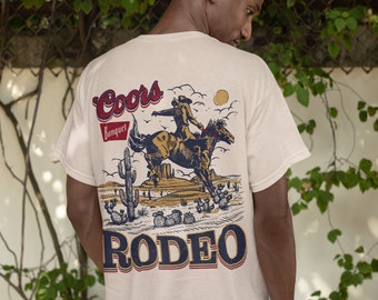 Coors Rodeo 90er Jahre Cowboy T-Shirt, Vintage 2000er Jahre Grafik Western-Shirt, Retro Coors T-Shirt, Rodeo entspanntes Erwachsenes Unisex-Shirt, Wilder Westen Geschenk