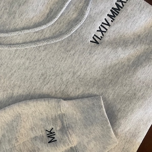 Custom Embroidered Roman Numeral Hoodie Couples Gift - Etsy