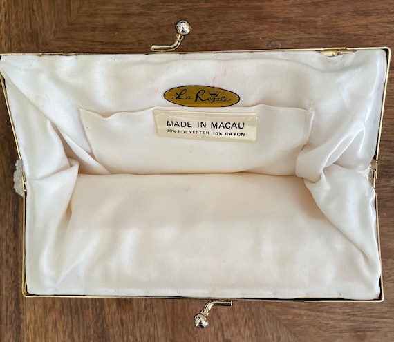 La Regale Beaded Purse Evening Bag Vintage Hand Made Metal Frame