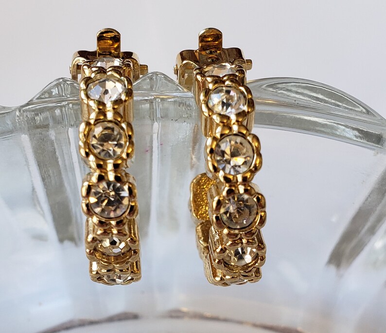 Nina Ricci French Designer 22K Tripled Gold Plated Swarvoski Crystal