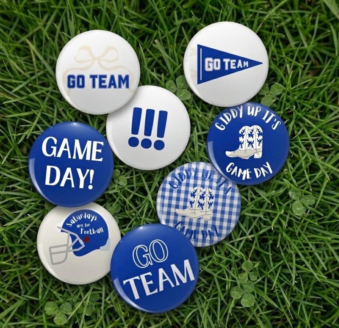 Blue & White Game Day Pins - Etsy