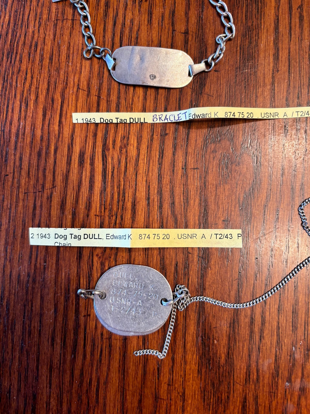 1943 WWII USNR Dog Tags and Bracelet Etsy
