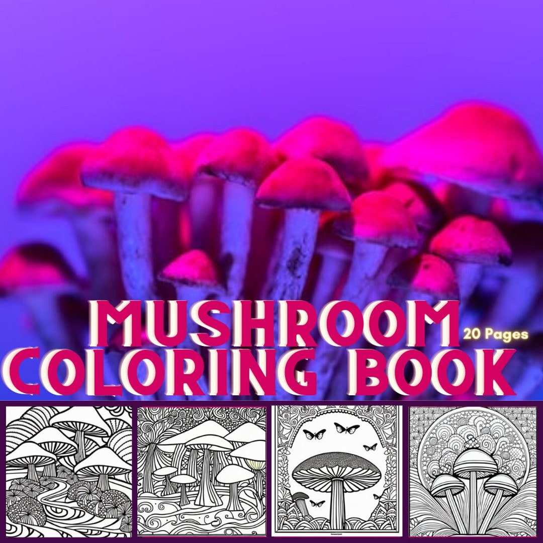 Mushroom Adult Coloring Pages, Digital Download Printable Coloring Book ... Mushroom Adult Coloring Pages, Digital Download Printable Coloring Book ...