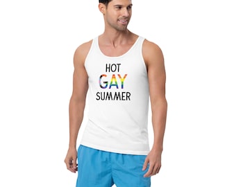 Hot Gay Summer Tank, Rainbow Pride, Human Rights Shirt, LGBTQ shirt, Pride Shirt Men, Love is Love Shirt
