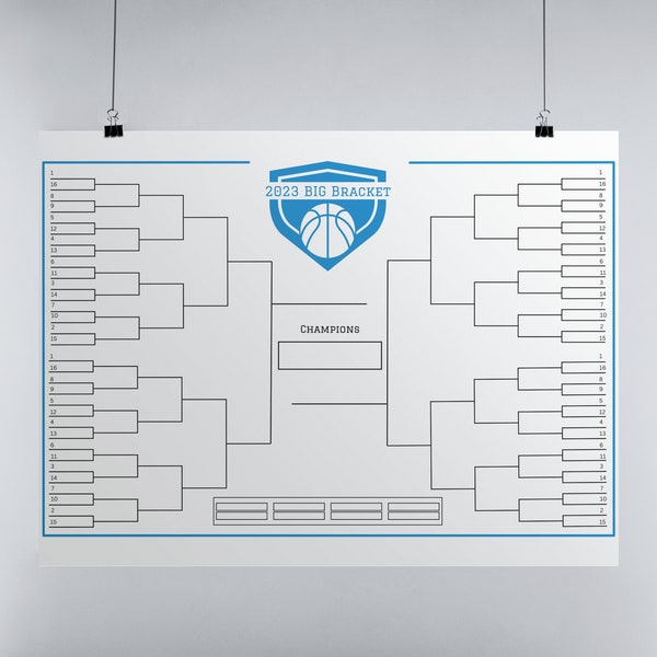 2024 Instant Download GIANT Tournament Bracket- BIG College Basketball Poster - Office Tournament - Sports Gift