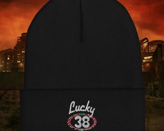 Lucky 38 / Mr House - Knitted Beanie / Skull Cap - Professionally Machine Embroidered
