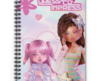 Dress to Impress Roblox Spiral Notebook, Ruled Journal for School, Cute Gift