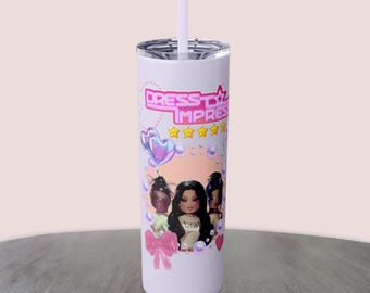 DRESS TO IMPRESS - dti  - Roblox Skinny Tumbler with Straw 20oz