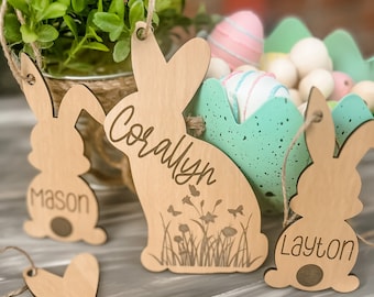 Easter Basket Personalized Wooden Tag