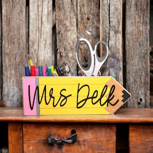 Teachers Gift Pencil Holder Desk Organizer image 1