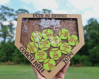 Baseball Coach Award Home Plate Plakette mit dem Geschenk des Baseballs am Ende des Saison-Trainers
