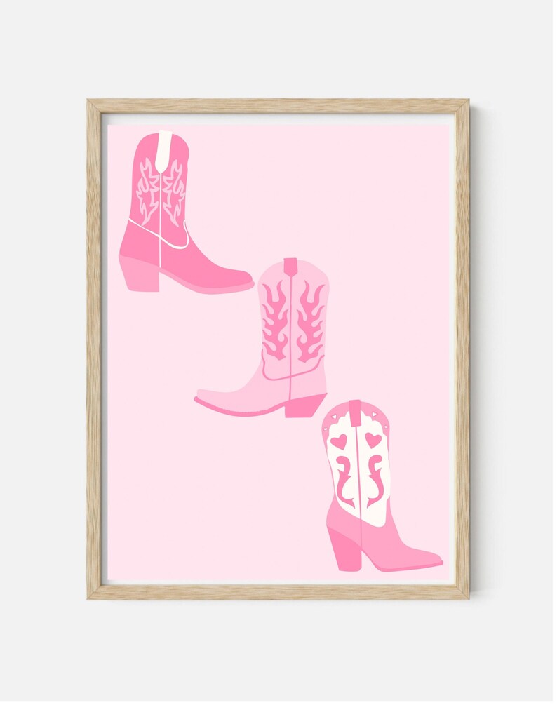 Pink Cowgirl Boots JPG Print Instant Download - Etsy