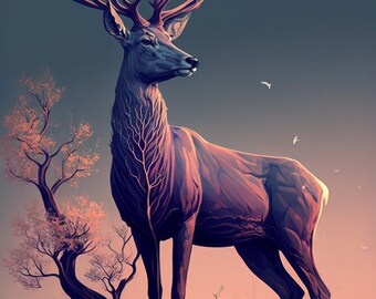 Deer Wall Art Canvas Print