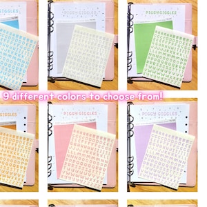 Cute Bubble Alphabet Letters Sticker Sheet for bujo planner bullet journal deco polco stickers
