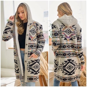 Aztec Inspirations” Cardigan Sweater – Sample Chic Boutique