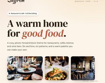 Warm And Inviting WordPress Website Theme | Photo-Forward Block Theme for Small Business, Boutique, Studio & Local Brands