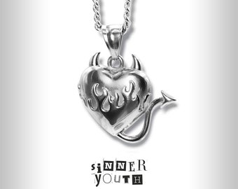 Devil Heart Chain Halskette 100% Premium Edelstahl Unisex