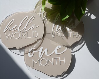 Gender Neutral Acrylic Baby Milestone Markers for Babys First - Etsy