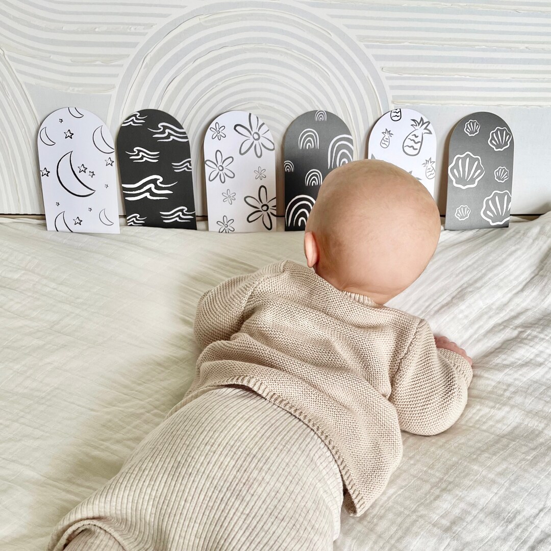 Baby Black and White Sensory Cards Contrast Card Set for Newborns Visual Stimulation Cards Etsy