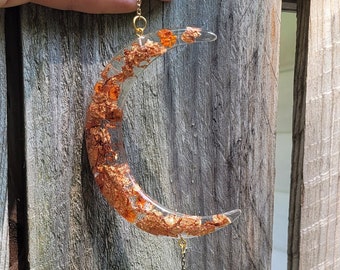 Resin Moon Suncatcher w/ Glass Crystal
