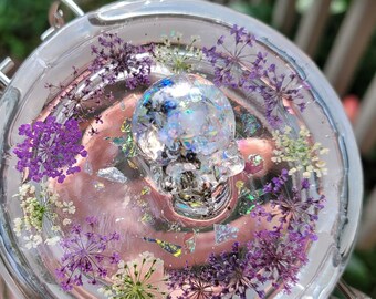 Resin and Glass Skull Jar